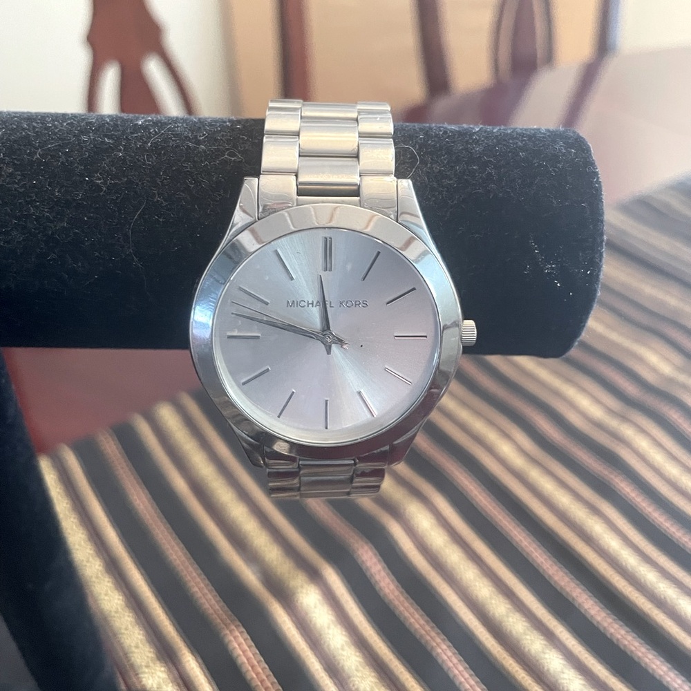 Michael Kors silver Slim Runway Watch